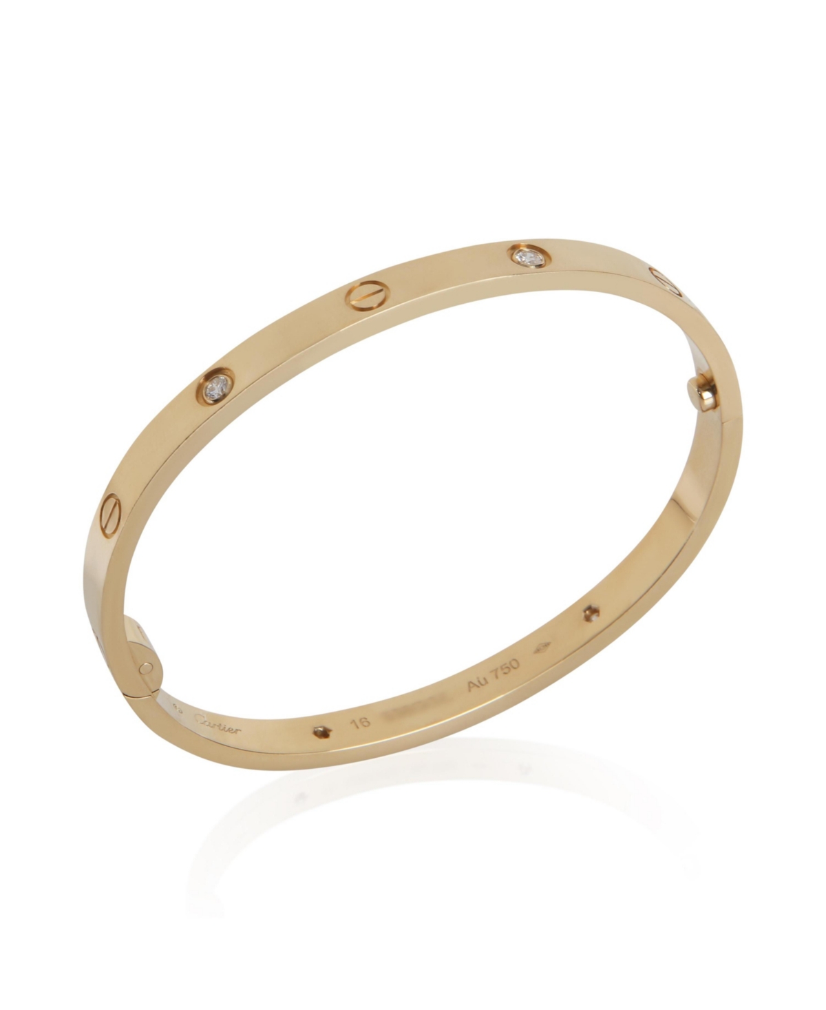 Pre-Owned Tiffany & Co Yellow Gold Diamond Medium Model Love Bracelet