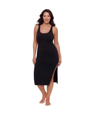 Women's Rib Swimsuit Coverup Dress
