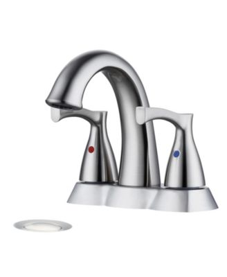 2 Handle 4 Inch Centerset Bathroom Sink Faucet with Pop-Up Drain, Brushed Nickel