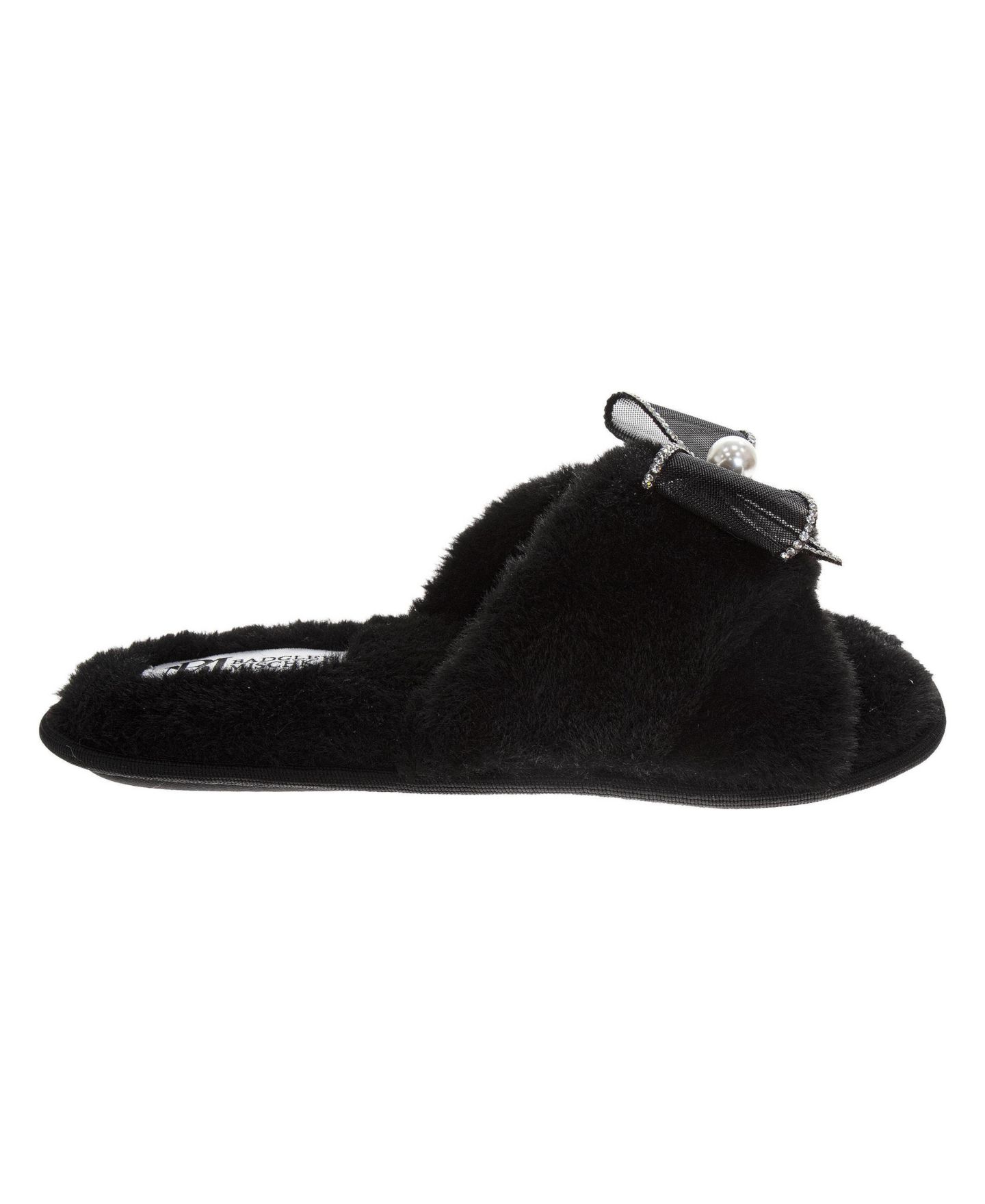 Женские тапочки Badgley Mischka Bow Comfort Slippers, цвет: Чёрный — фото 2