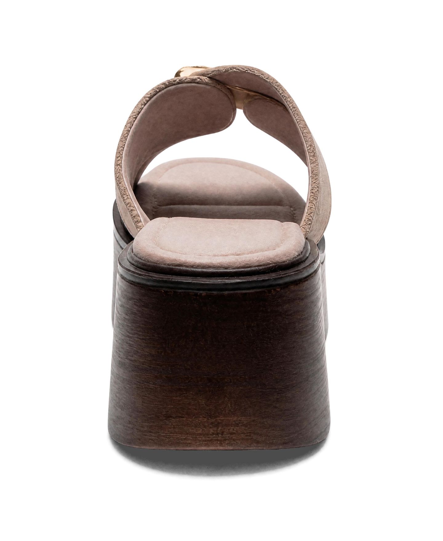 Женские сандалии Forever & Always Shoes Fianna Leather Cross Strap Platform Sandal, цвет: Бежевый замшевый — фото 3