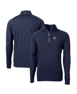 Men's Navy New York Yankees Big & Tall Adapt Eco Knit Stretch Quarter-Zip Pullover Sweatshirt