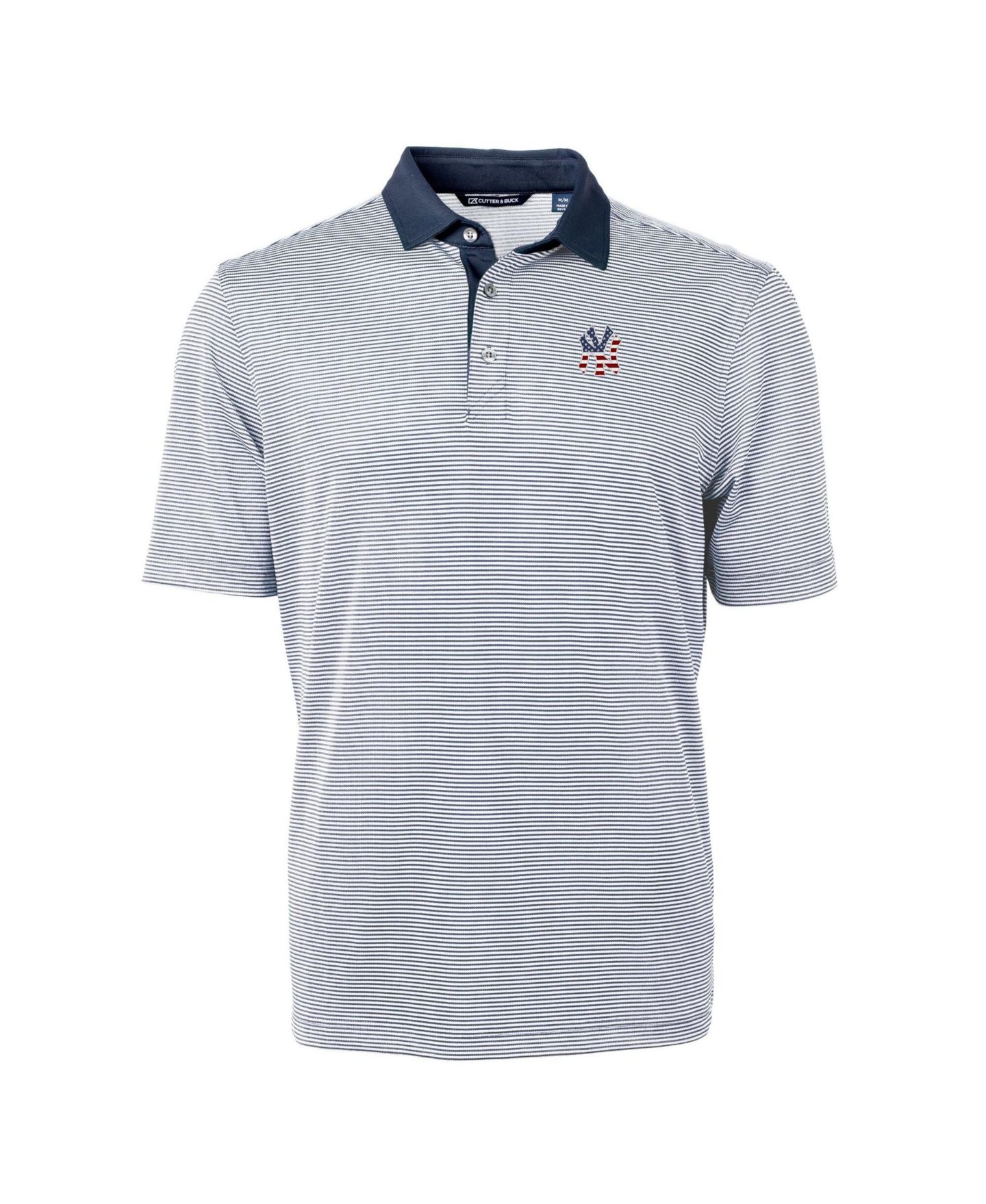 Мужское поло Cutter & Buck Navy New York Yankees Americana Logo Big & Tall Virtue Eco Pique Polo — фото 2
