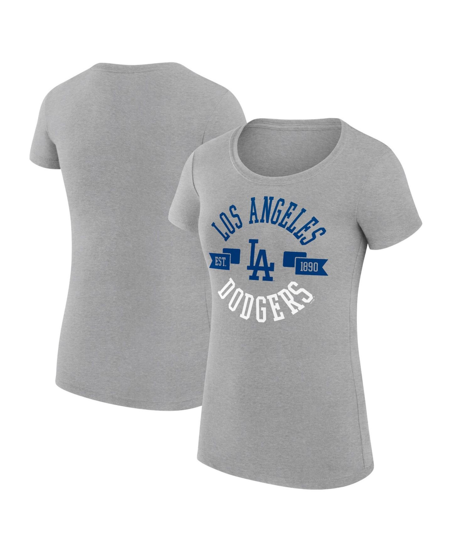 Женская футболка G-III 4Her by Carl Banks Heather Gray Los Angeles Dodgers Super-Slim Fit Lightweight City Graphic — фото 1