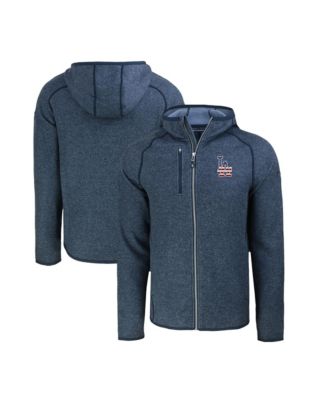 Men's Heather Navy Los Angeles Dodgers Stars Stripes Mainsail Sweater-Knit Full-Zip Hoodie