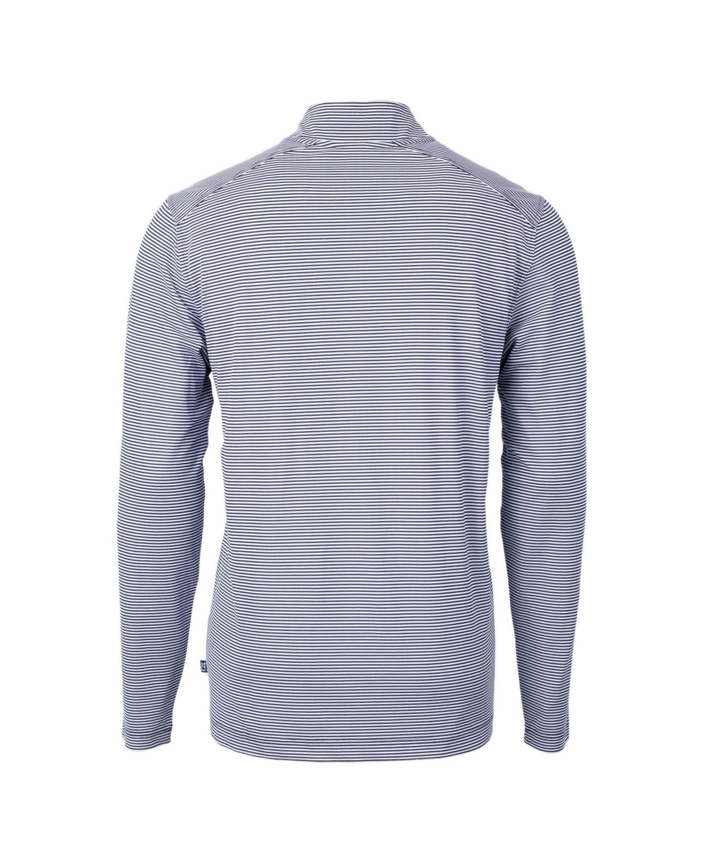 Мужская куртка Cutter & Buck Navy New York Yankees Virtue Eco Pique Micro Stripe Quarter-Zip — фото 3