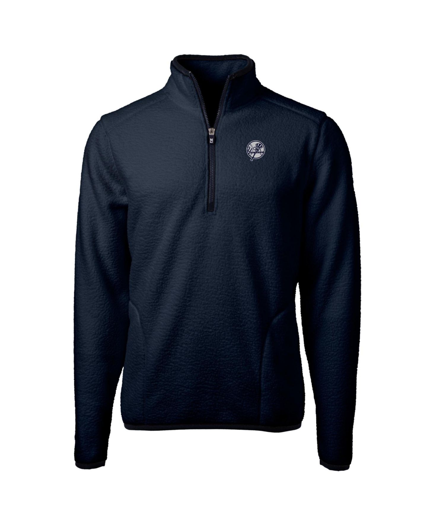Мужская куртка Cutter & Buck Navy New York Yankees Cascade Eco Fleece Quarter-Zip — фото 2