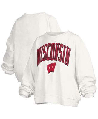 Women's White Wisconsin Badgers Janise Fleece Sweatshirt