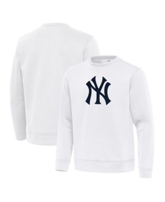 Men's White New York Yankees Relevant Lightweight Pullover Sweatshirt