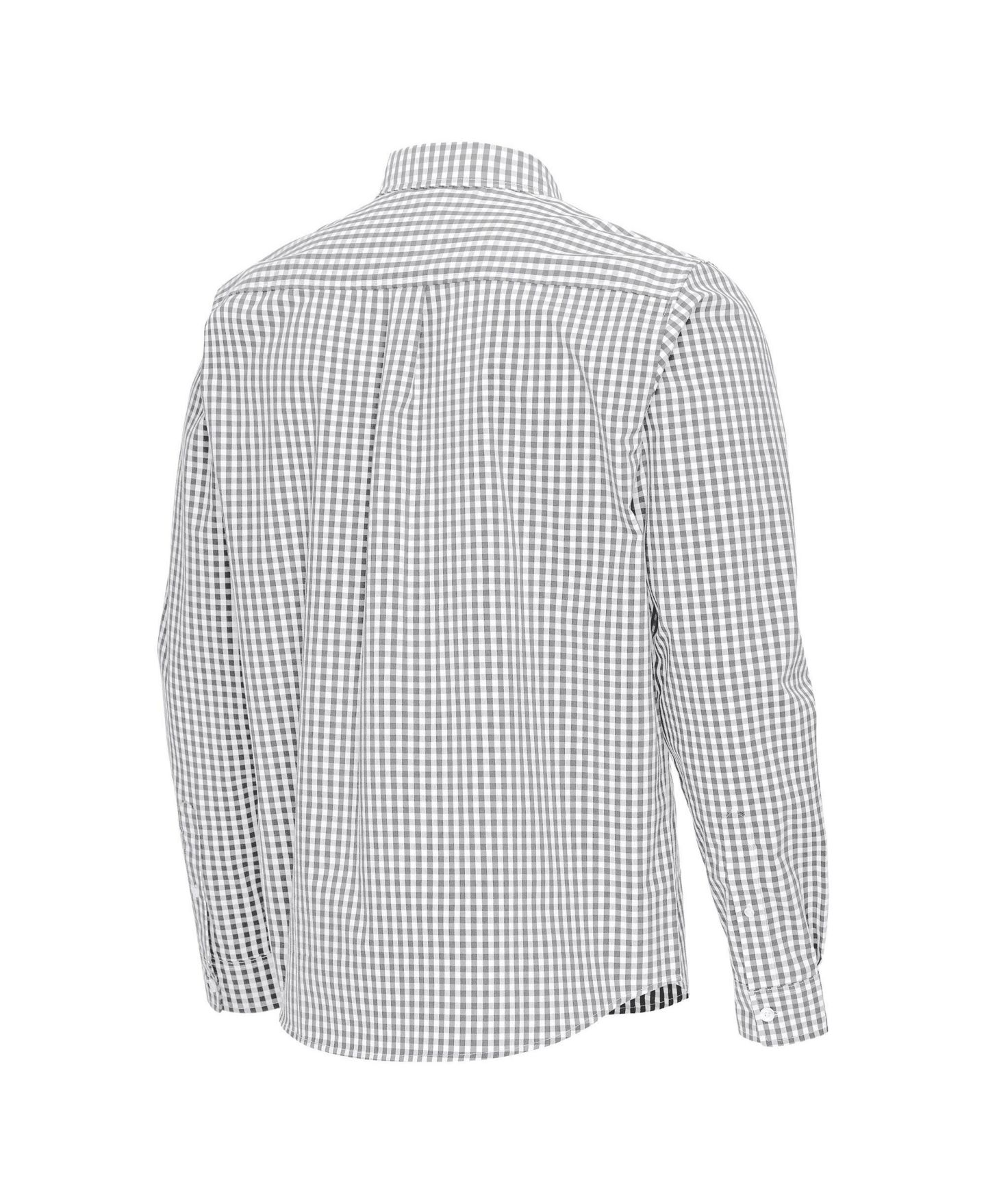Мужская рубашка Antigua Gray New York Yankees Ellis Woven Tri-Blend Button-Down — фото 3