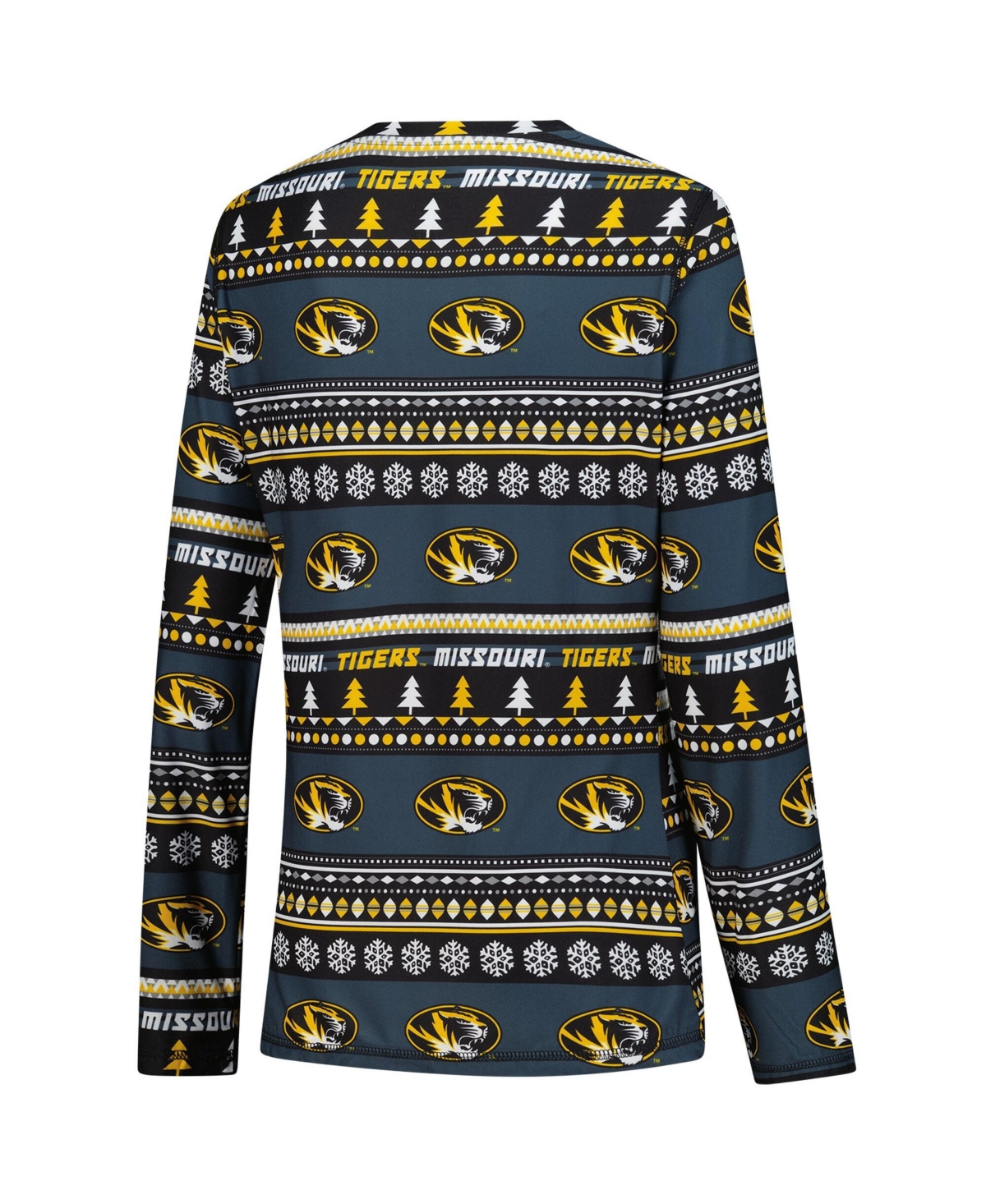 Concepts Sport Women's 2-Piece Black Missouri Tigers Ugly Sweater Holiday Long Sleeve Top and Pants Sleep Set