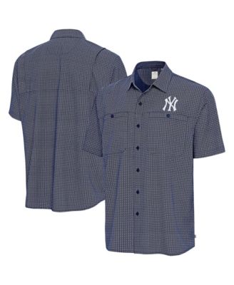 Men's Navy New York Yankees Mosaic Button-Up Shirt