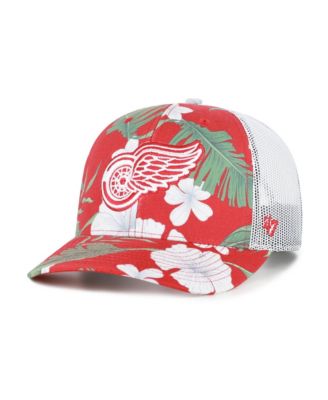 Men's Red/White Detroit Red Wings Beach Side Adjustable Trucker Hat