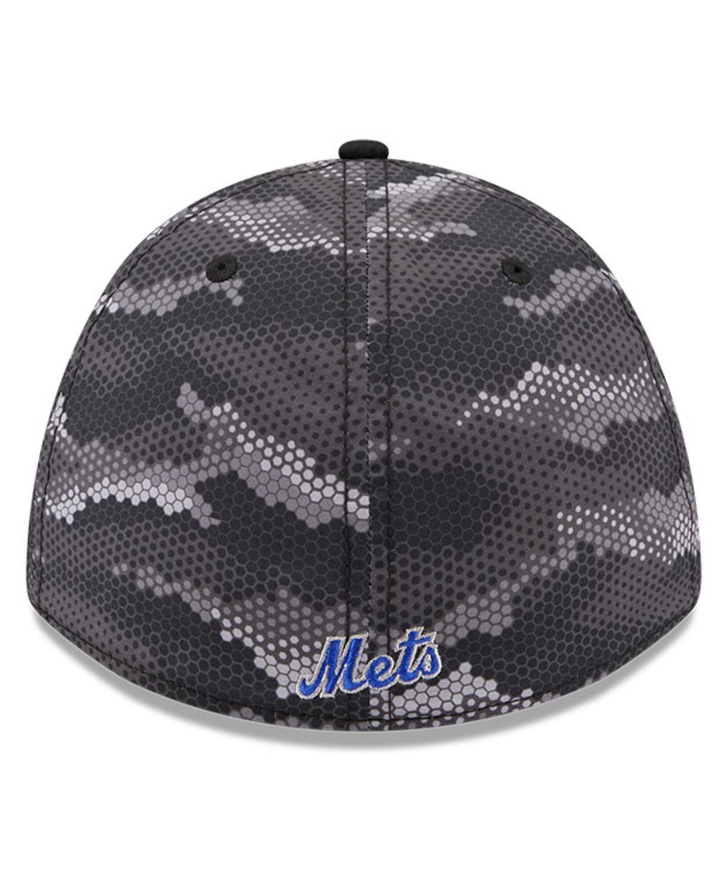 Мужская кепка New Era Black New York Mets Camo 39THIRTY A-Frame Flex Hat — фото 4