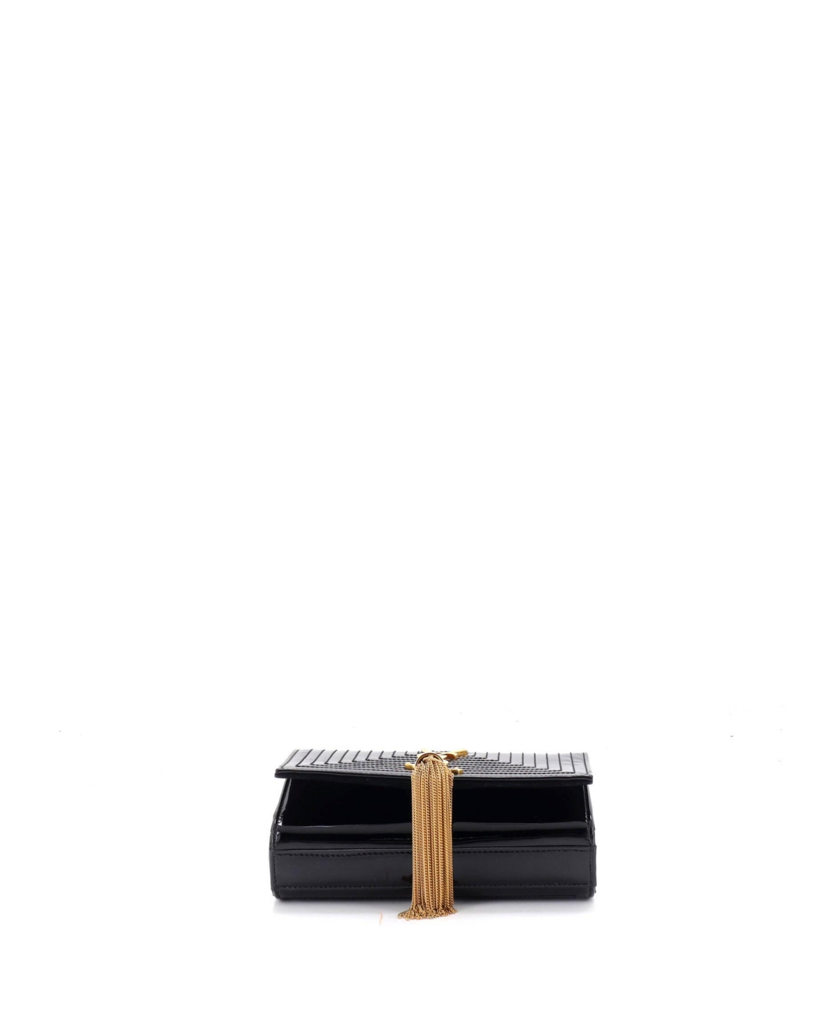 Pre-Owned Saint Laurent Small Classic Monogram Tassel Crossbody Bag Quilted Patent