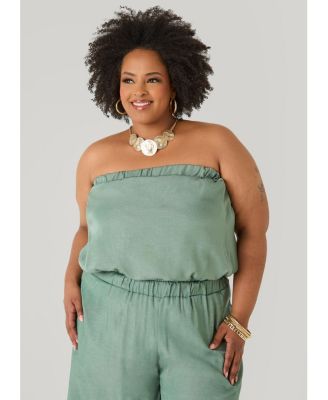 Plus Size Sage Green Bubble Tube Top