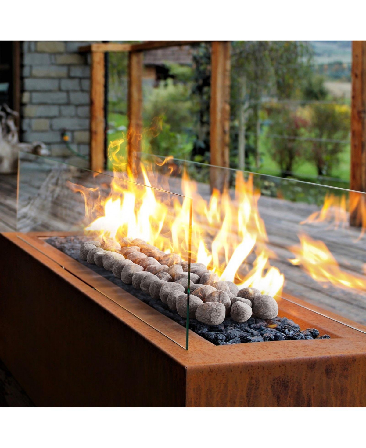 Cozito Ceramic Fire Pebble Stones, 1-2 in 48-Piece Lava Rocks for Propane Gas Fire Pits
