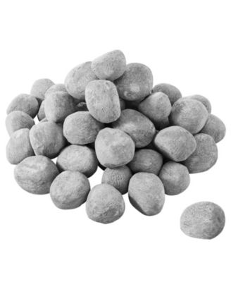 Ceramic Fire Pebble Stones, 1-2 in 48-Piece Lava Rocks for Propane Gas Fire Pits