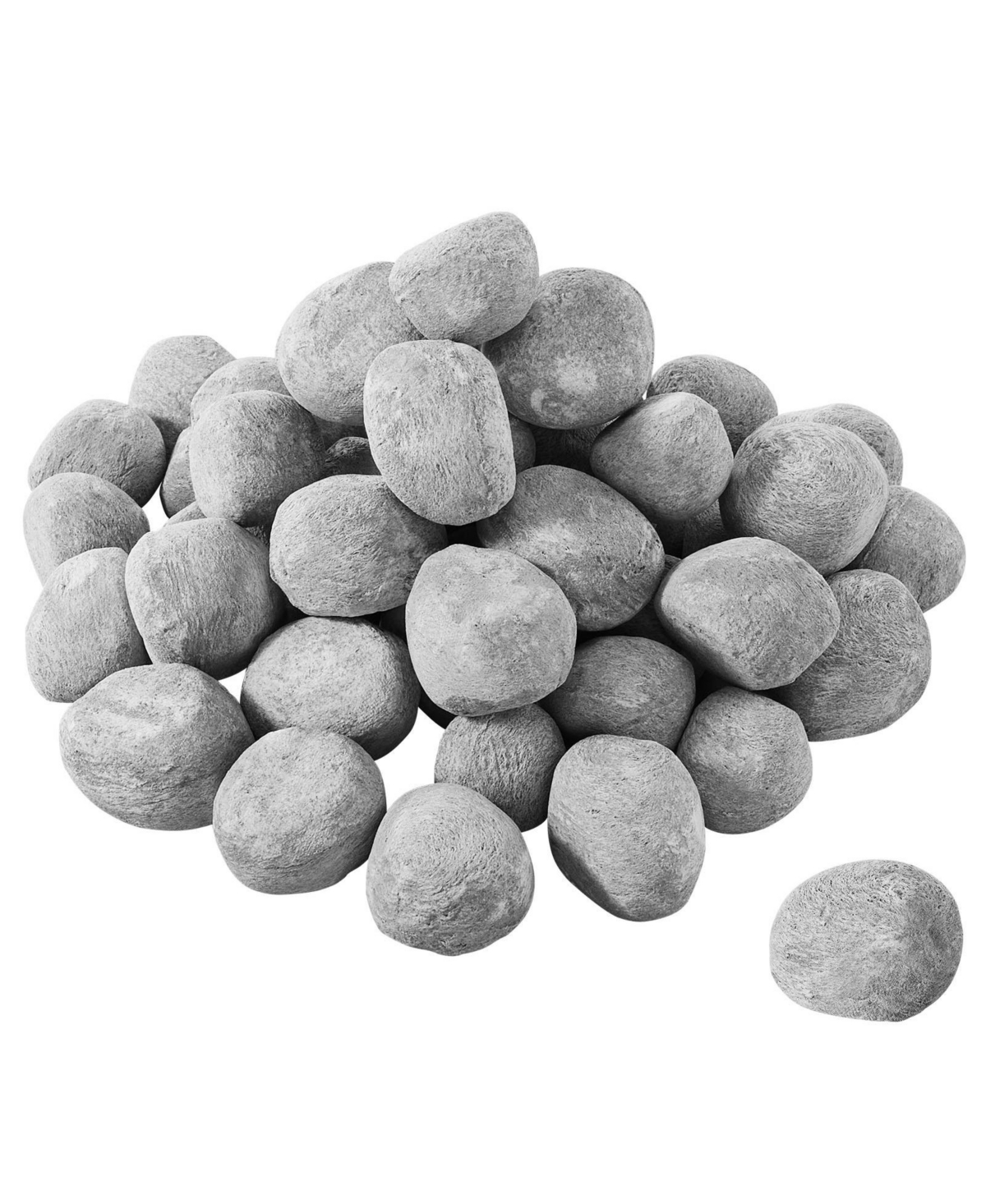 Cozito Ceramic Fire Pebble Stones, 1-2 in 48-Piece Lava Rocks for Propane Gas Fire Pits