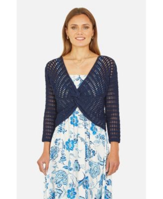 Women's Crochet Cotton Twisted Bolero Cardigan