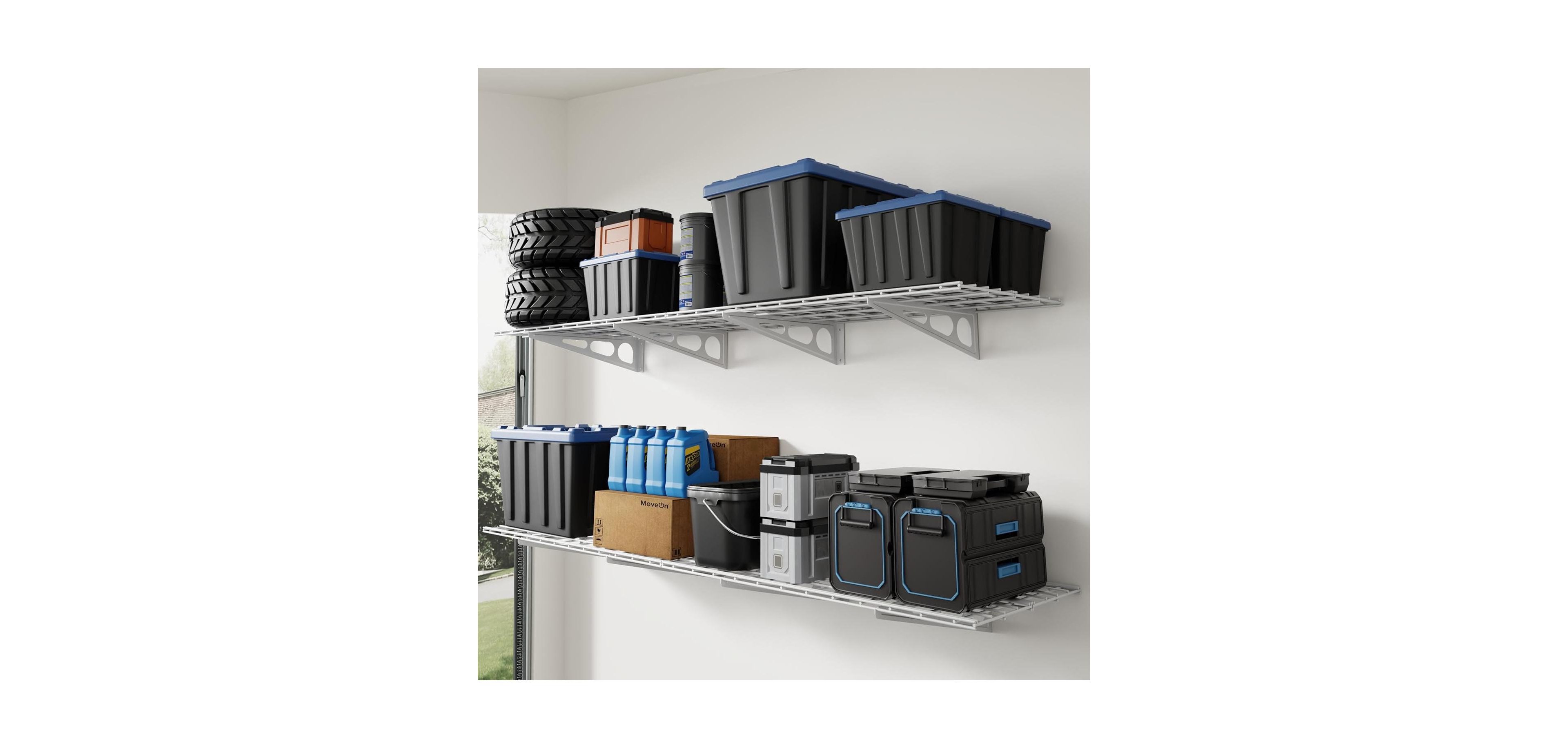 Fleximounts 4-Pack 2x4ft 24-inch-by-48-inch Wall Shelf Garage Storage Rack