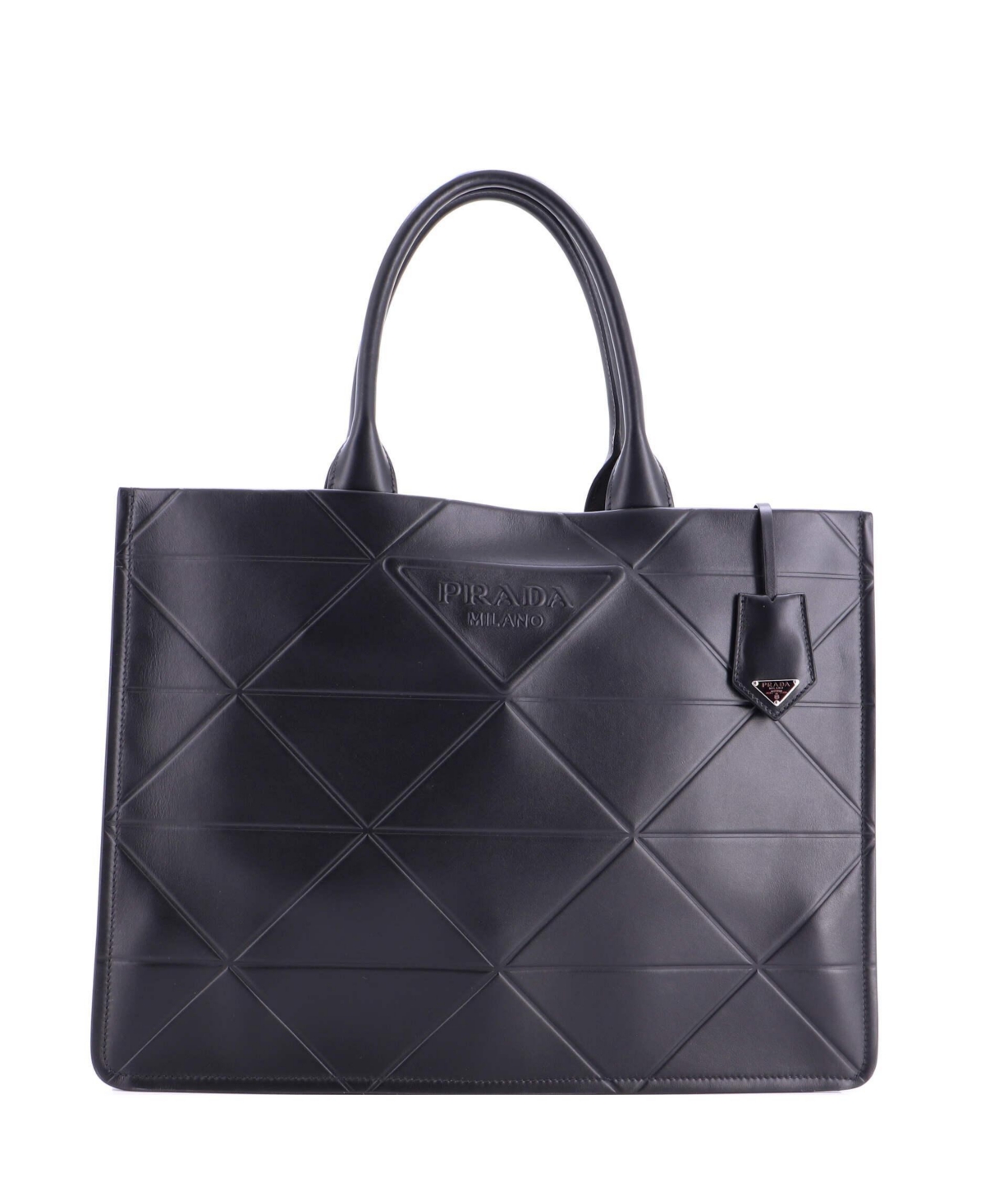 Pre-Owned Prada Large Symbole Shopper Tote Embossed Leather