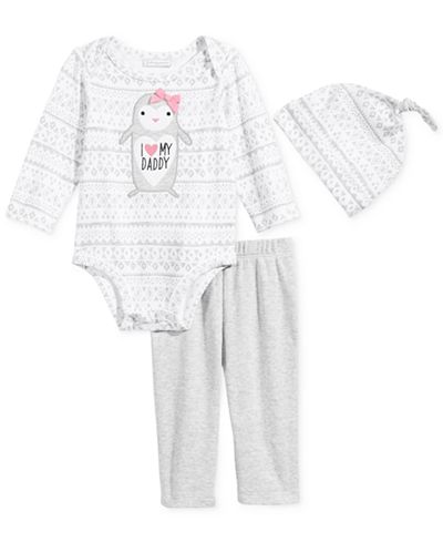 First Impressions Baby Girls' 3-Pc. Penguin Hat, Bodysuit & Pants Set, Only at Macy's