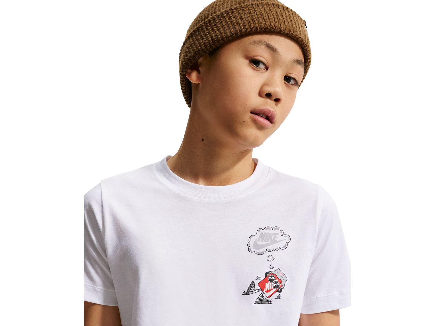 Футболка Nike Sportswear Short-Sleeve T-Shirt для мальчиков, цвет: Белый — фото 4