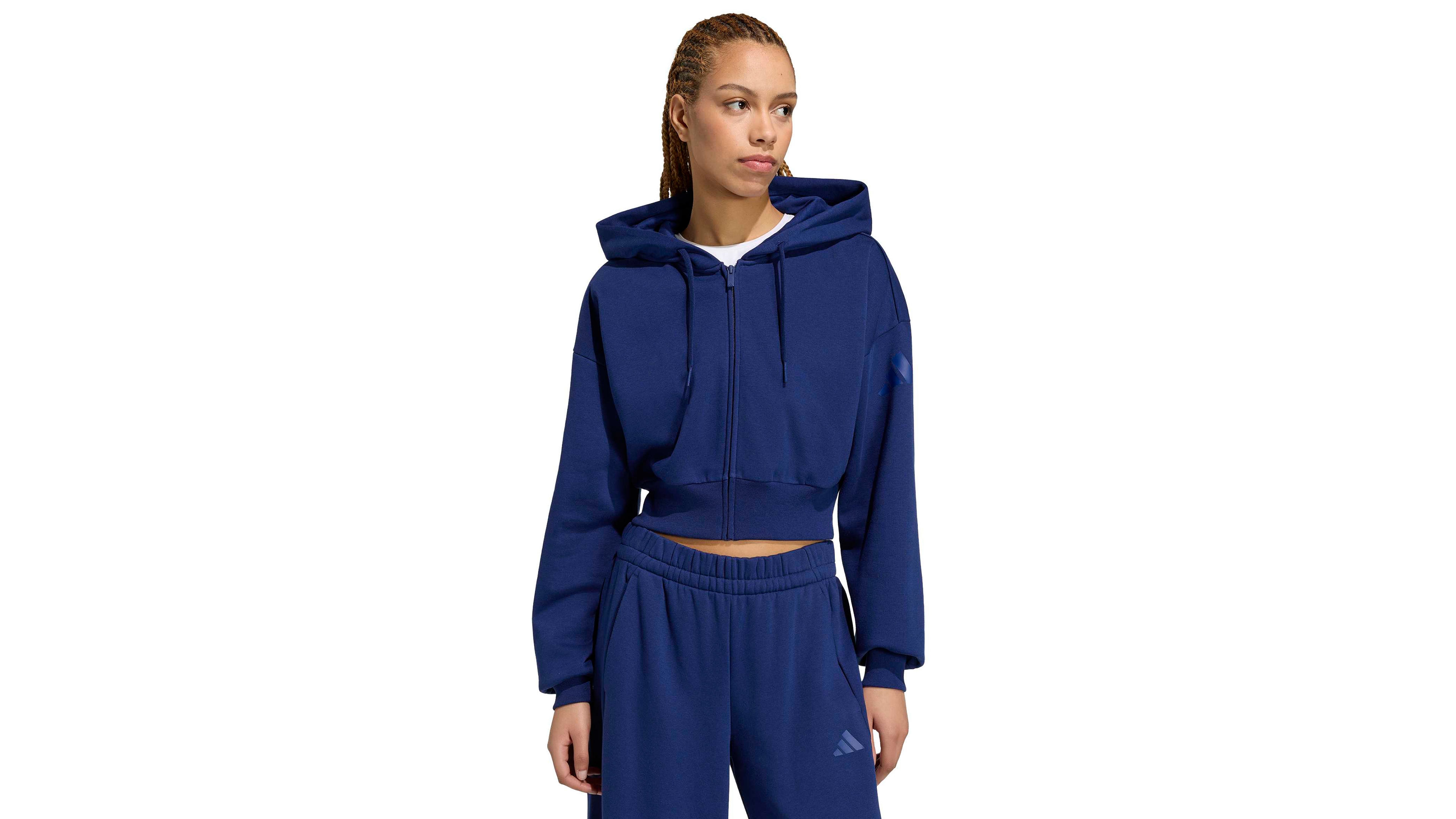 adidas Womens Essentials Contemporary Fleece Full-Zip Hooded Jacket