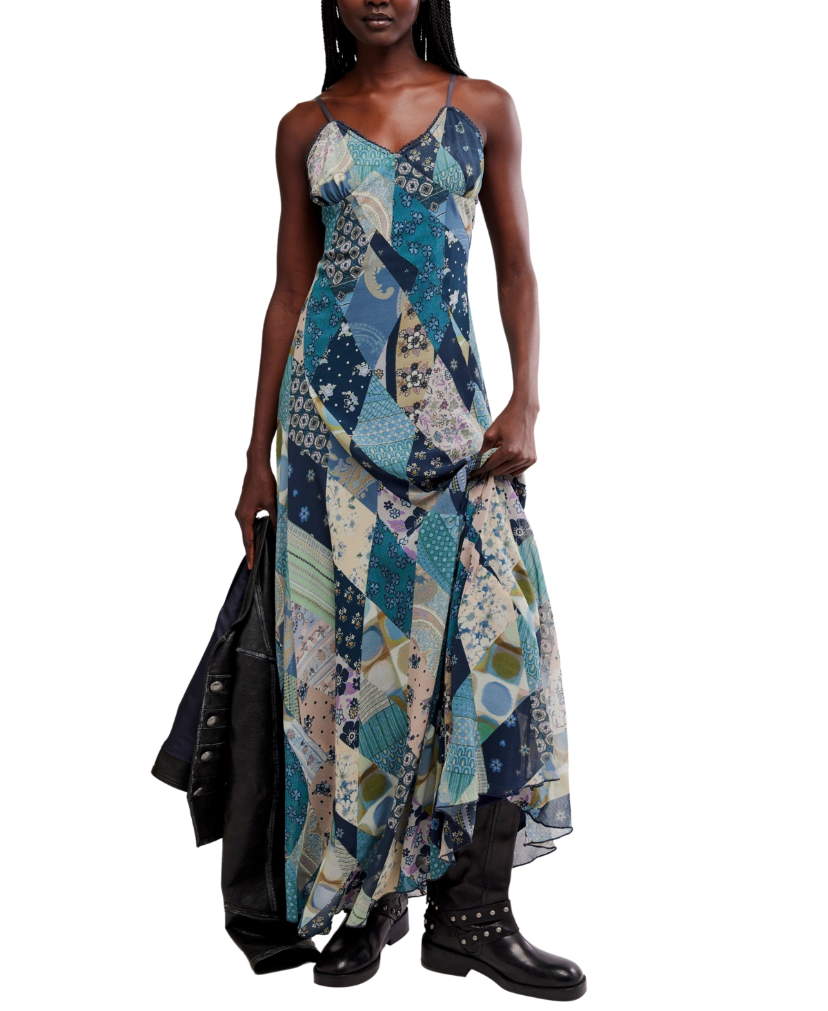 Free People Women's Tis The Season Sweetheart Neckline Maxi Dress