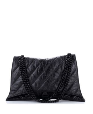 Large Crush Chain Flap Bag Quilted Crushed Calfskin