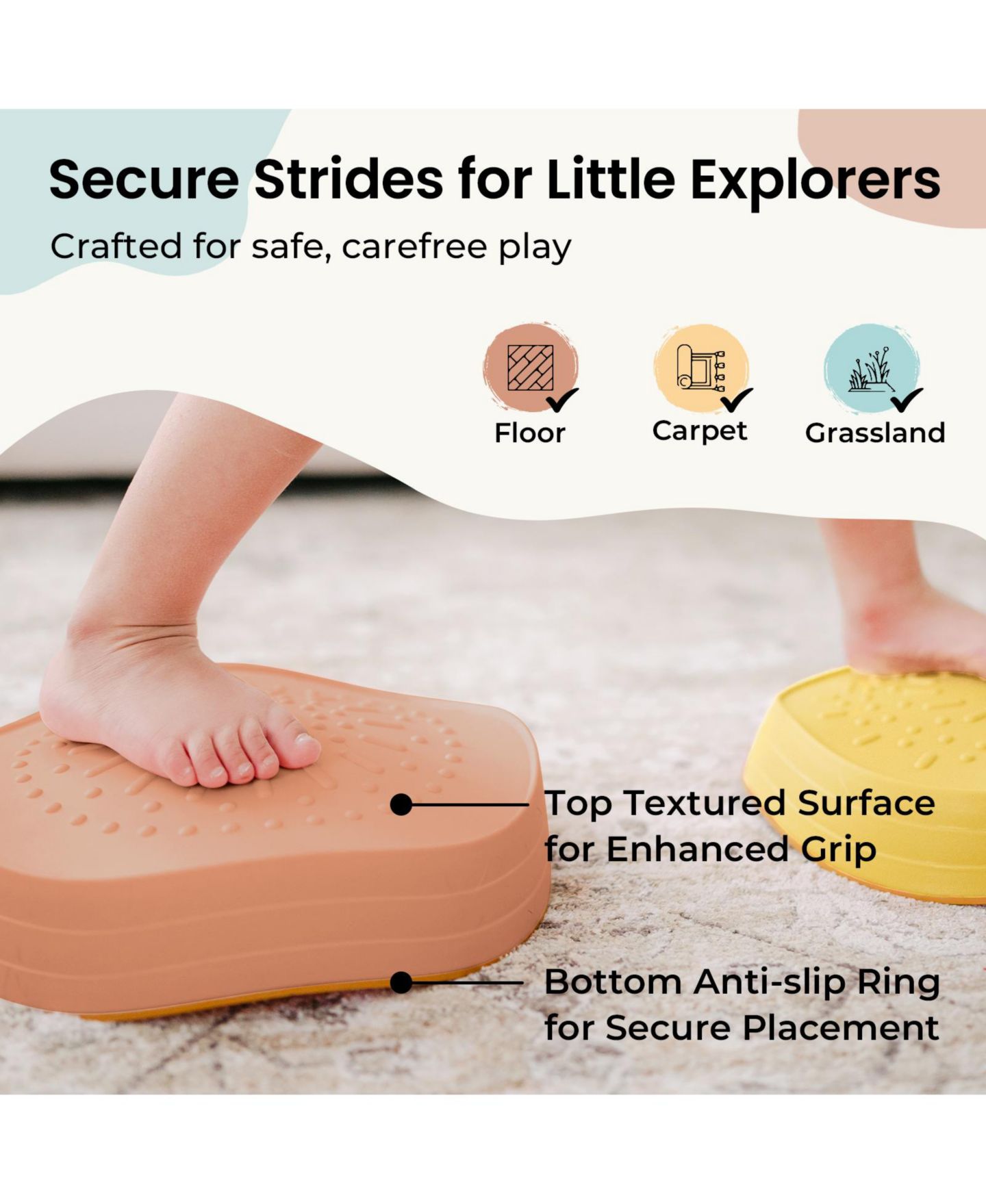 Детская игрушка Tiny Land Sensory Stepping Stones Toddler Balance Coordination Toy, цвет: Синий — фото 4