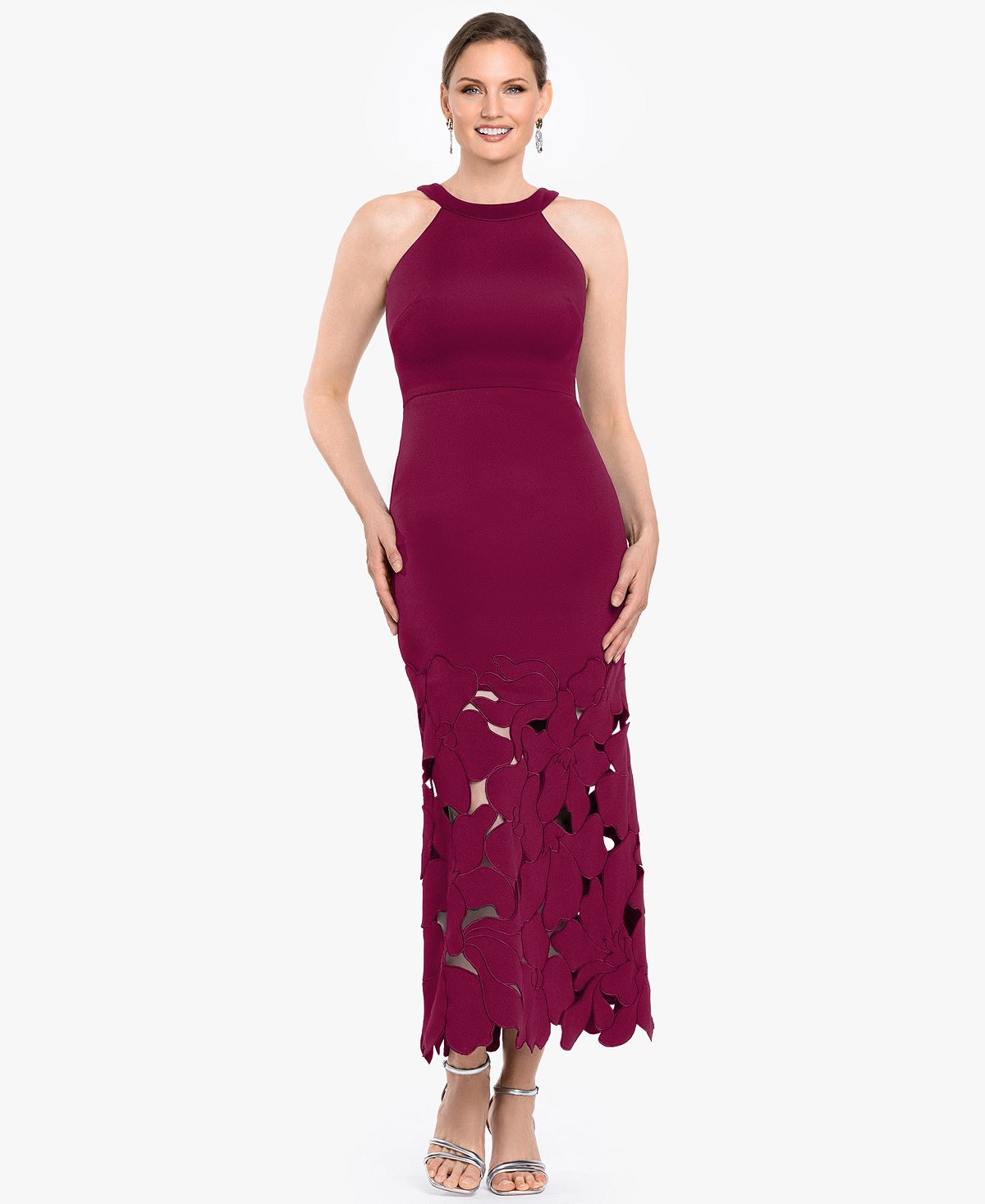 Betsy & Adam Petite Sleeveless Halter Neck Dress view 1 — MAYCSS fashion products