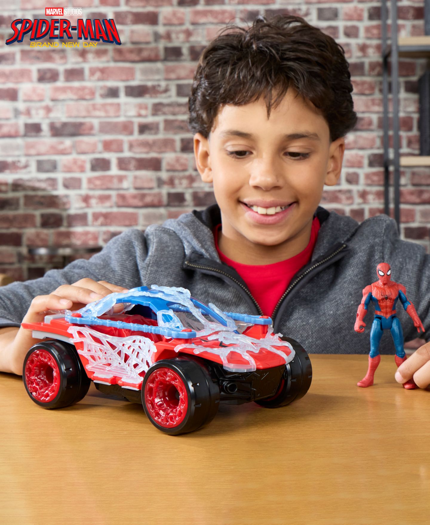 Детские фигурки Marvel Spider-Man 4.5" Stretch and Blast Action Figure and Vehicle Set, Ages 4+ — фото 8
