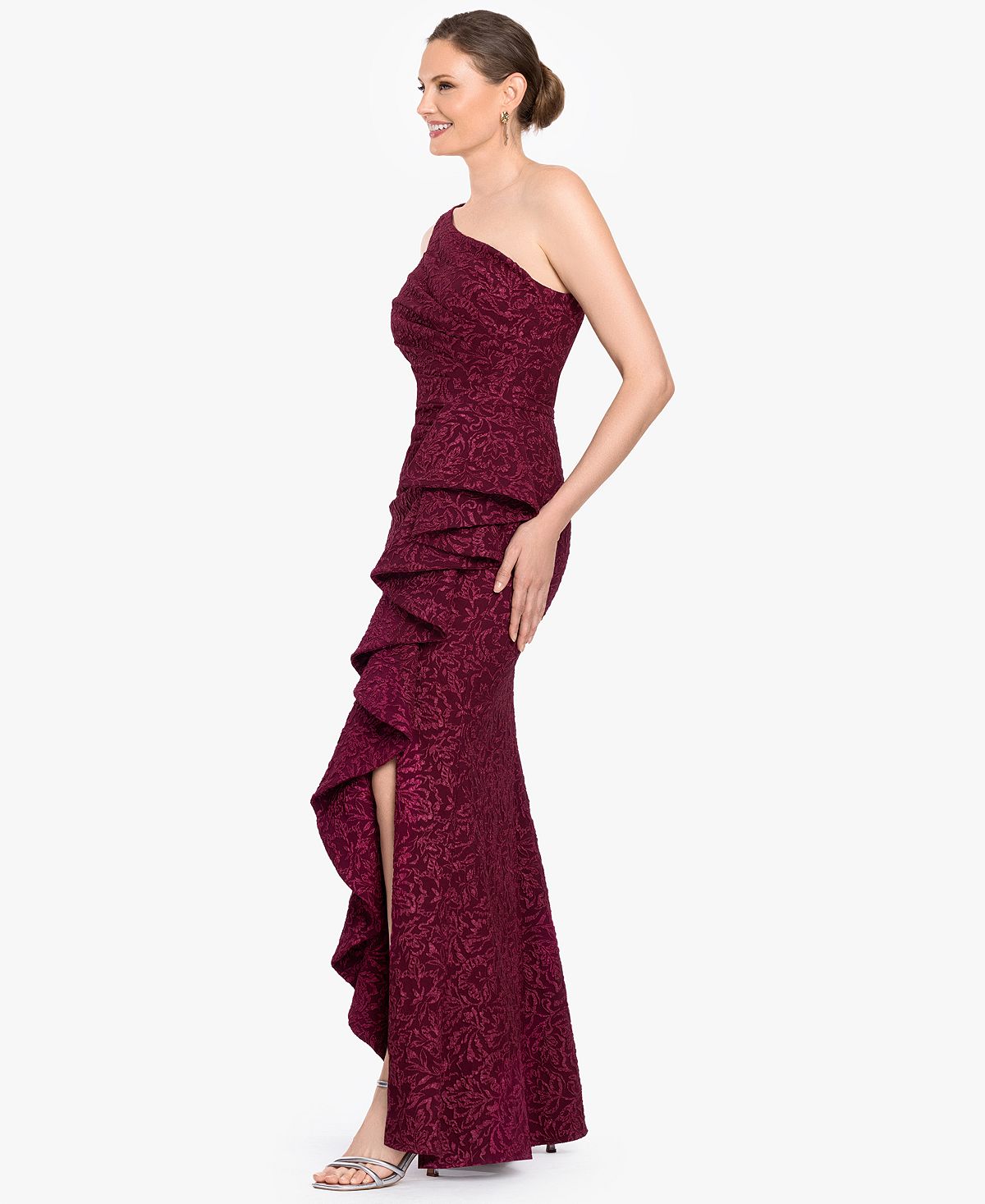 Betsy & Adam Women's One-Shoulder Ball Gown view 2 — MAYCSS fashion products