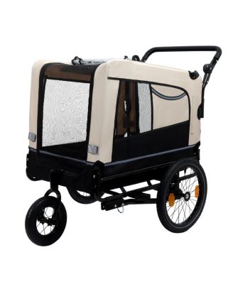 2-in-1 Extra Large Pet Bike Trailer and Stroller Holds Up to 88 lbs