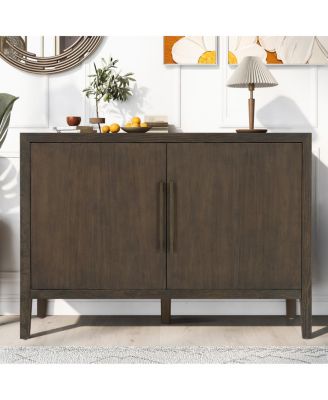 Farmhouse Sideboard with Pine Veneer, 2 Doors, Retro Buffet