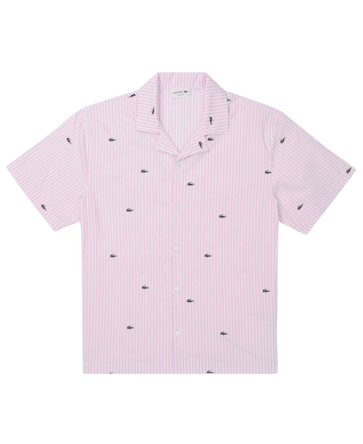 Мужские Lacoste Men's Striped Short-Sleeve Shirt and Pajama Shorts, 2-Piece Set — фото 3