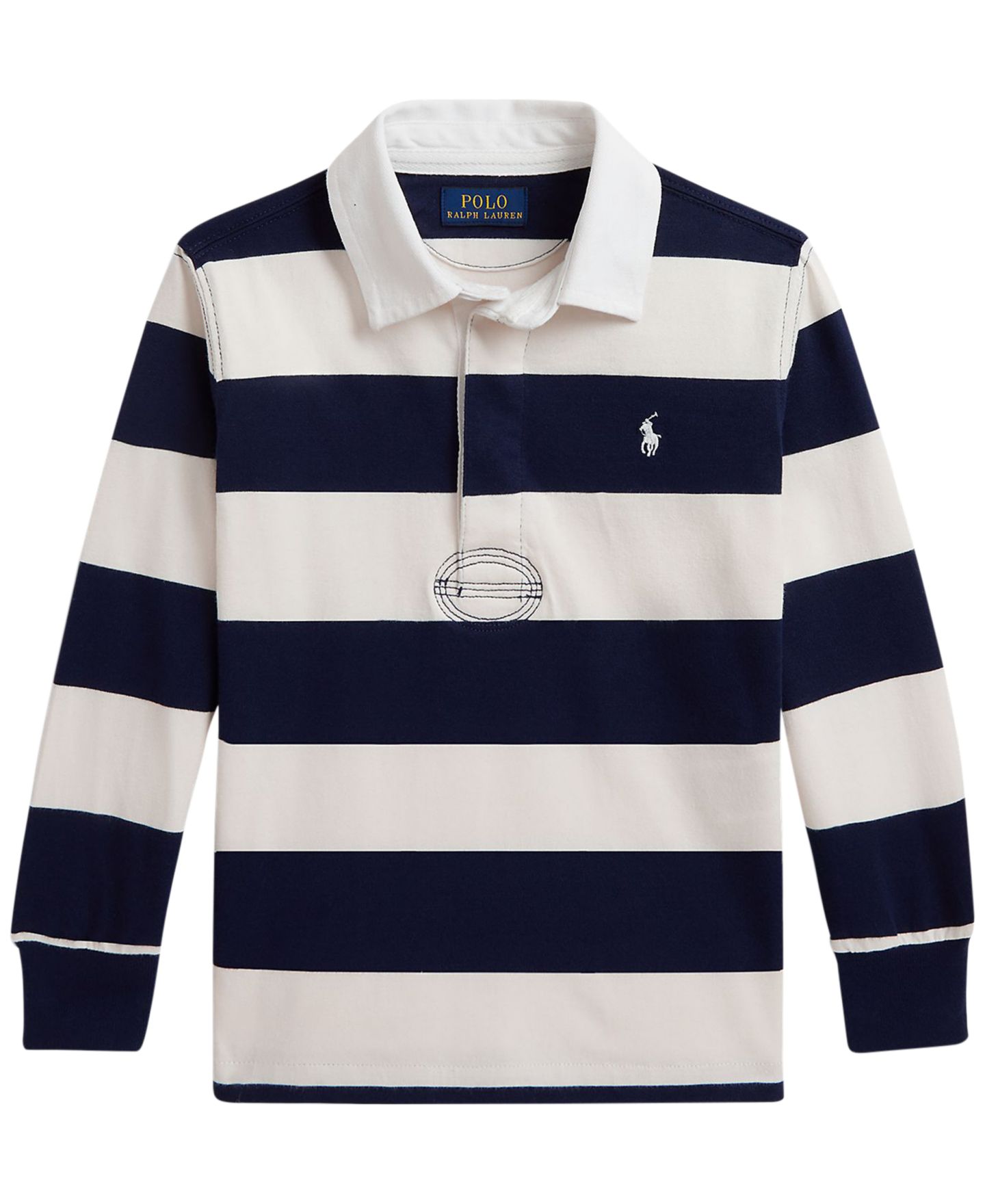 Рубашка Polo Ralph Lauren Iconic Long-Sleeve Rugby Shirt для мальчиков, цвет: Пляжный жёлтый / Оливковый — фото 7