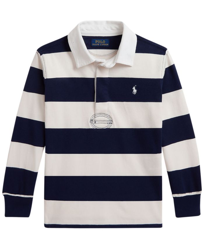 Polo Ralph Lauren Boys 2t 7 Iconic Long Sleeve Rugby Shirt