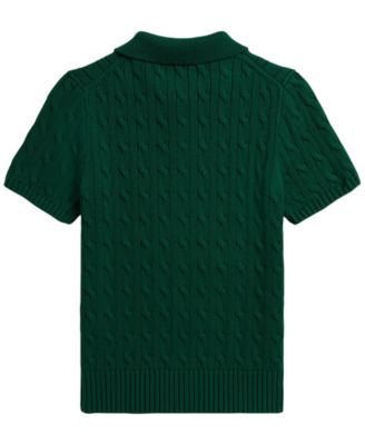 トップス COTTON HALF SLEEVE POLO SWEATER(4) Polo Ralph Lauren Boys' 8-20 Cable-Knit Cotton Polo Sweater - Macy's