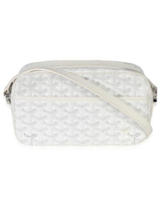 White Goyardine Heart Canvas Sac Cap Vertn PM