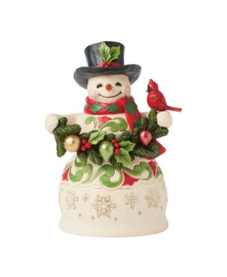 Heartwood Creek Snowman Garland with Cardinal Figurine