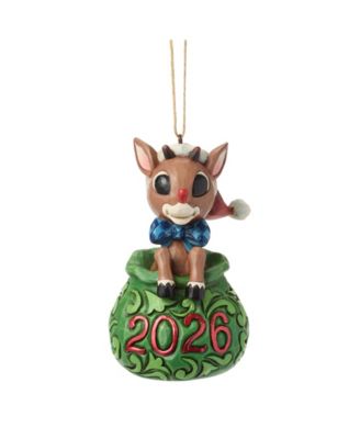 Rudolph Dated 2026 Rudolph in Bag Ornament