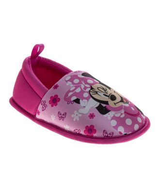 Girls Minnie Mouse Slippers Soft Plush Cozy Warm Comfort Fit NonSkid Sole Indoor Wear (Toddler / Kid)