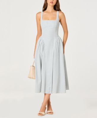 Women's Vinya Square-Neck A-Line Midi Dress