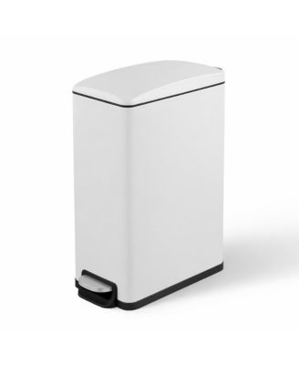 12 Gal/45 Liter Slim Stainless Steel Step-on Kitchen Trash Can, Hands-Free Foot Pedal, Soft-Close Lid, for Home Office