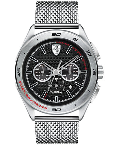 Ferrari Men's Chronograph Gran Premio Stainless Steel Mesh Bracelet Watch 47mm 0830347