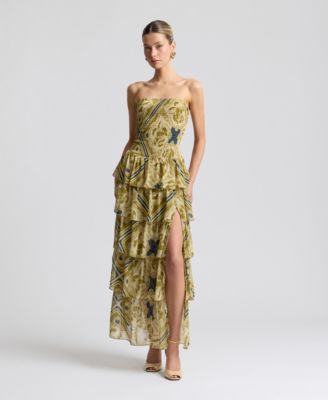 Women's Smocked-Bodice Strapless Maxi Dress