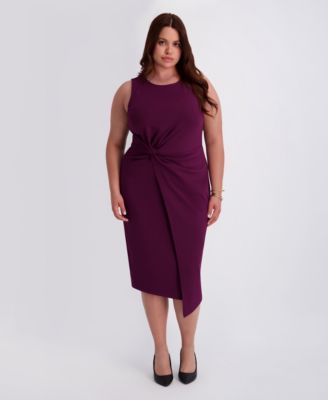 Plus Size Side-Knot Midi Dress